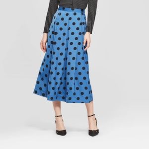 Who What Wear Polka Dot Midi Skirt